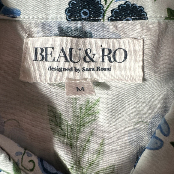 Beau & Ro NWOT The Kris Dress White Leopard Love Cotton Midi Button Front Medium - Picture 9 of 11